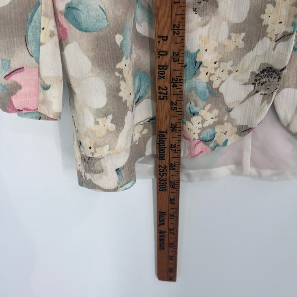 Vintage 80s Floral Shoulder Pads Blazer Jacket Women’s Large Cottage French - Picture 6 of 7